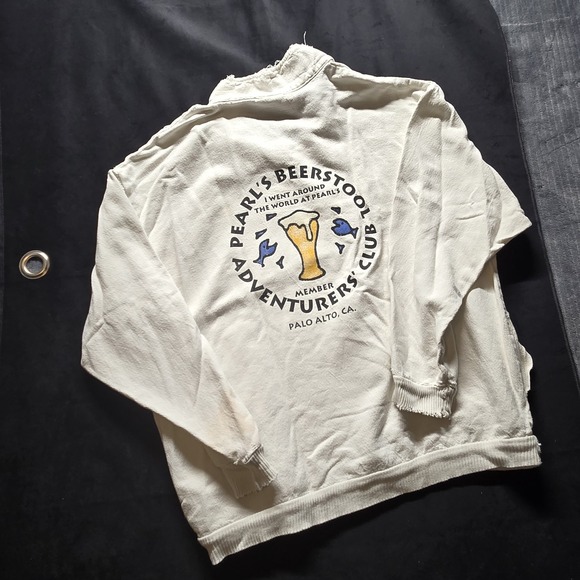 Vintage Bar Sweatshirt Pearl's Oyster Bar Palo Alto, CA Distressed USA Made WEK - Picture 2 of 16